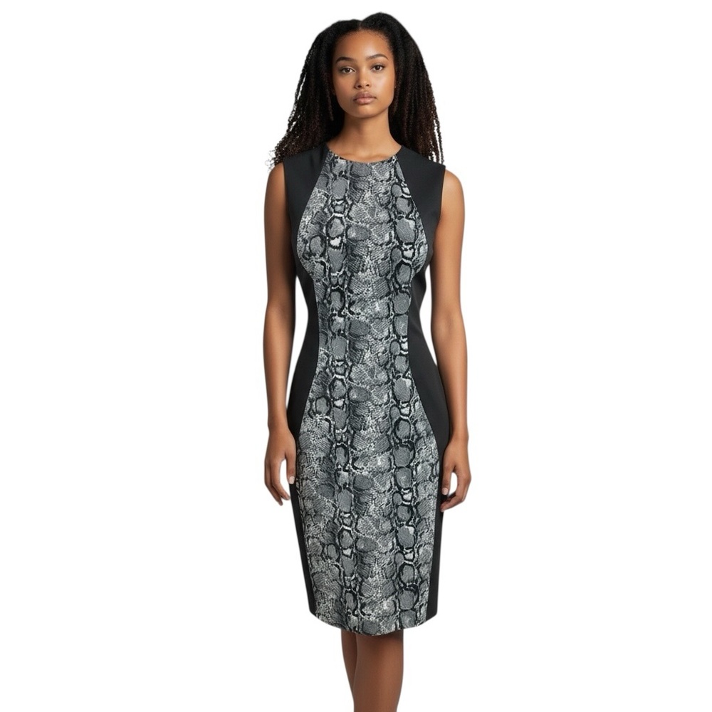 Calvin Klein Python Print Elegant Black and Gray … - image 1